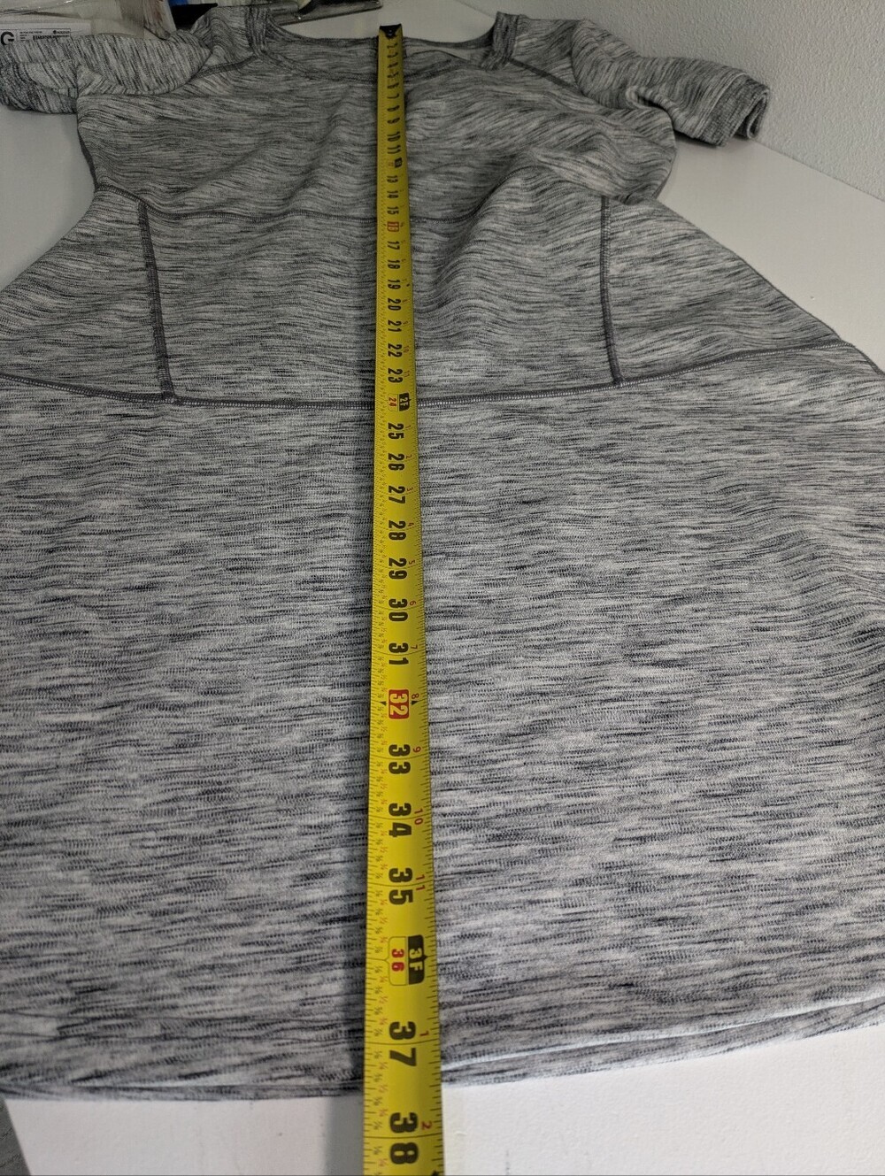Athleta Large Gray Textured En Route Ponte Short Sleeve Fit & Flare Dress Casual - Picture 8 of 16